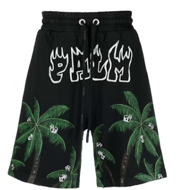 Palm Angels Palms & Skull Vintage Sweatshorts Black/Green