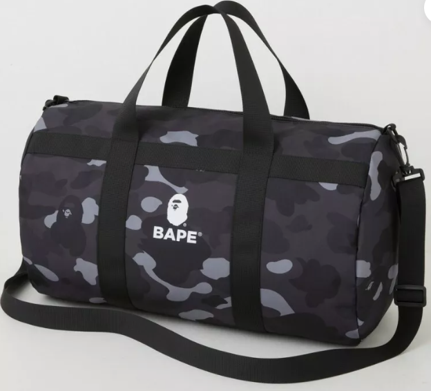 A Bathing Ape Camo Duffle Bag Black