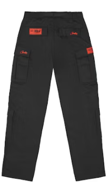 Corteiz Guerillaz Cargos Black Red