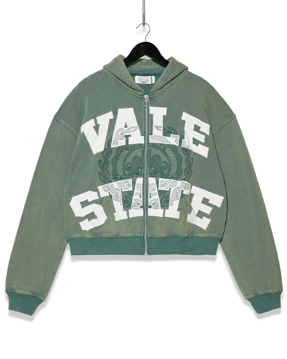 Vale Forever Vale State Forest Emblem Zip Up Hoodie Evergreen White