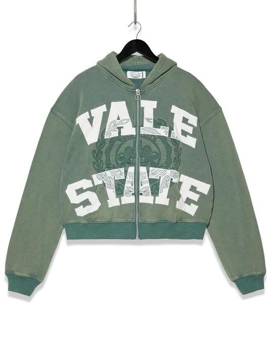 Vale Forever Vale State Forest Emblem Zip Up Hoodie Evergreen White