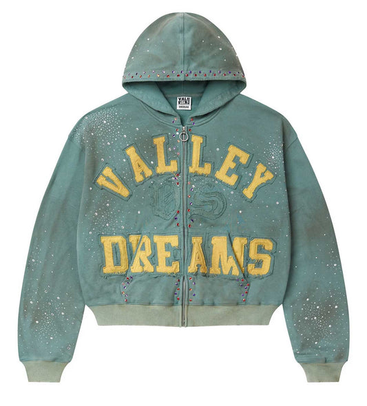 Vale Forever Bank Zip Up Hoodie Green