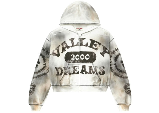 Vale Forever Spiral Zip Up Hoodie Ash Grey