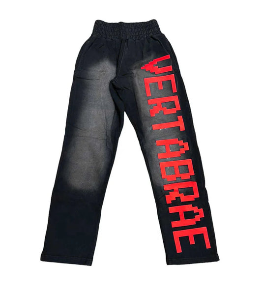 Vertabrae Logo C-2 Sweatpants Washed Black Red