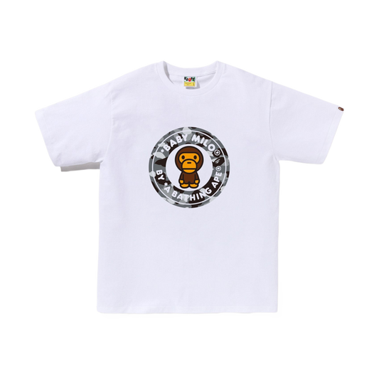 BAPE 1st Camo Milo Busy Works T-Shirt White Grey
