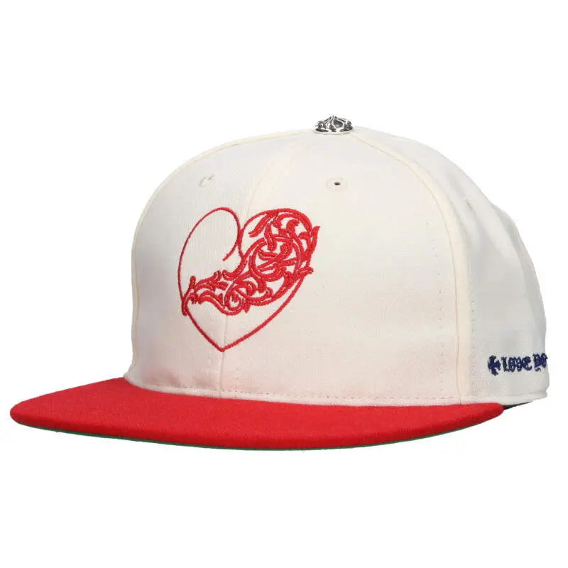 Chrome Hearts Wool Acrylic Serge Ivory/Red Fitted Hat