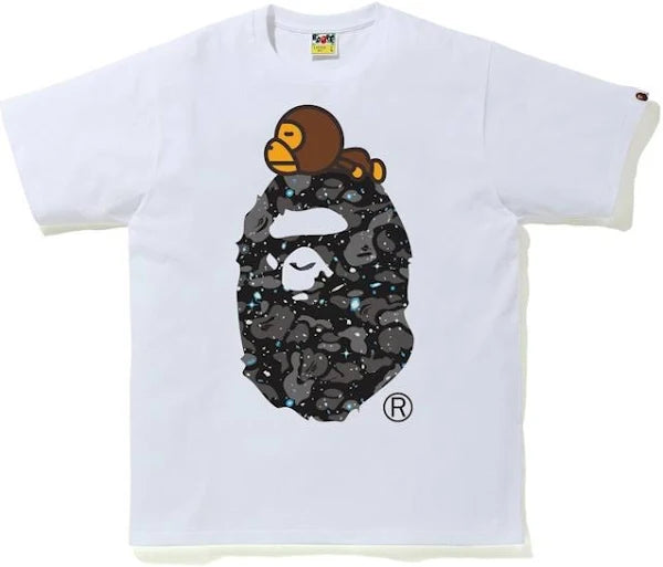 BAPE Space Camo Milo On Big Ape Tee White