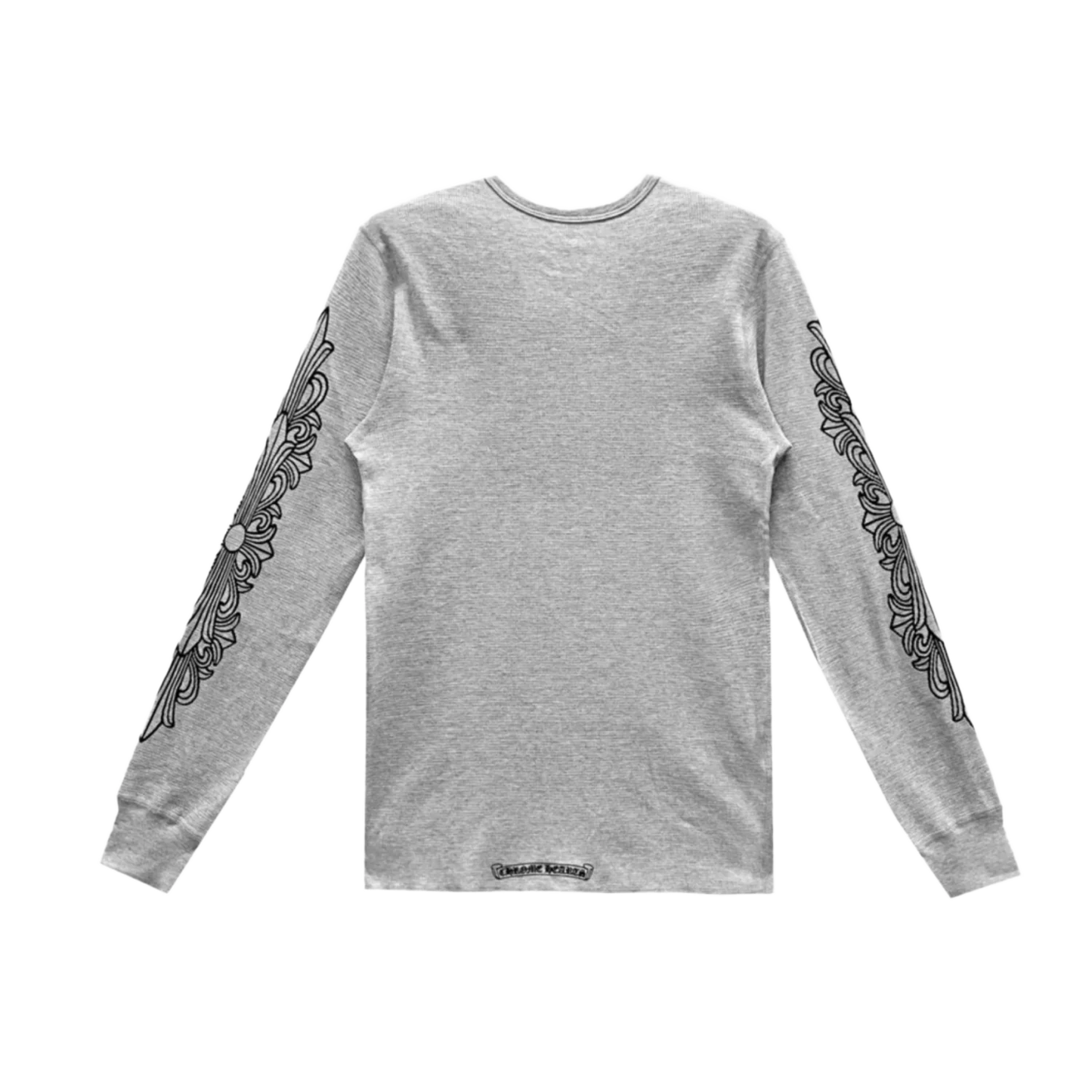 Chrome Hearts Horseshoe Floral Logo L/S Thermal T-Shirt Grey