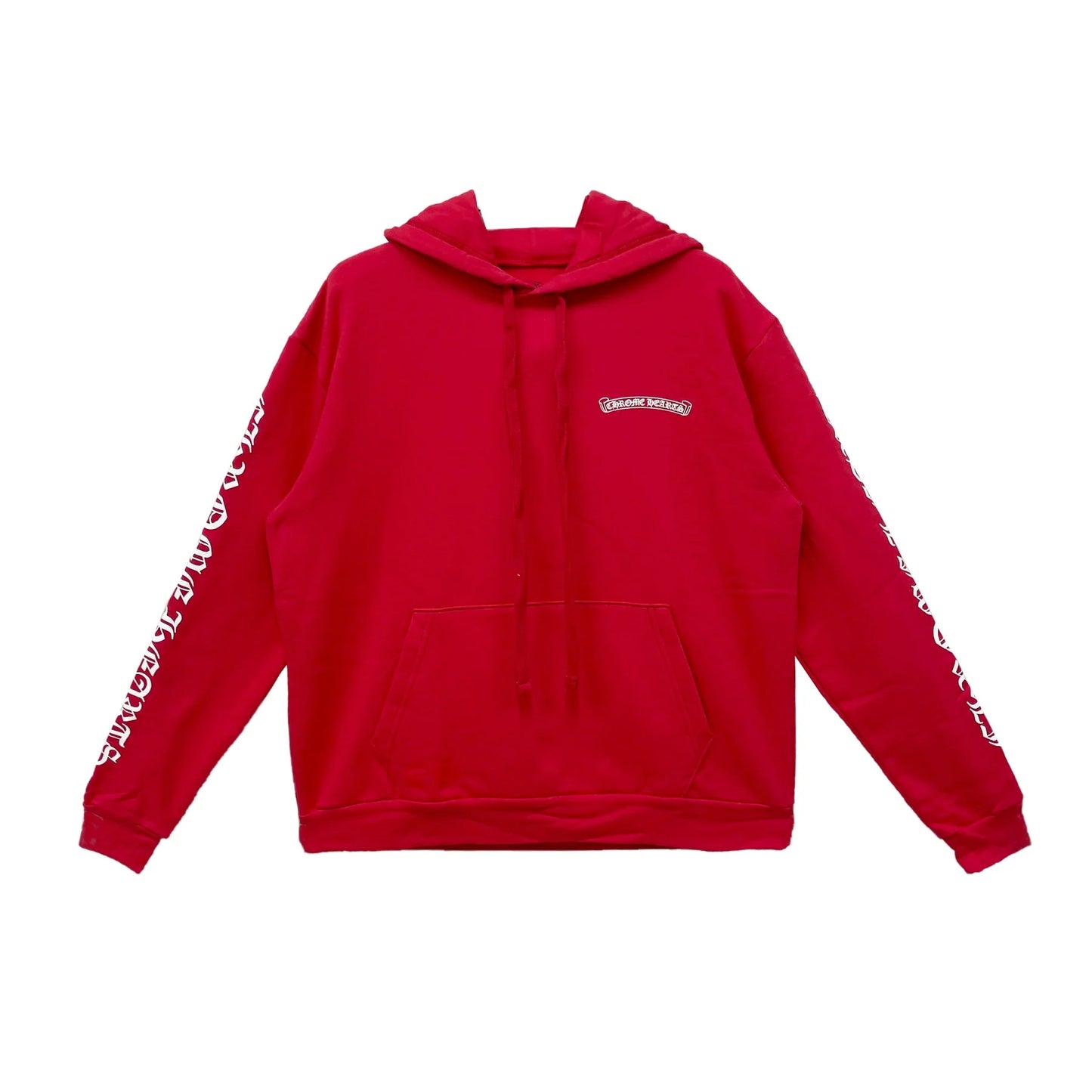 Chrome Hearts Scroll Logo Pullover Hoodie Red White