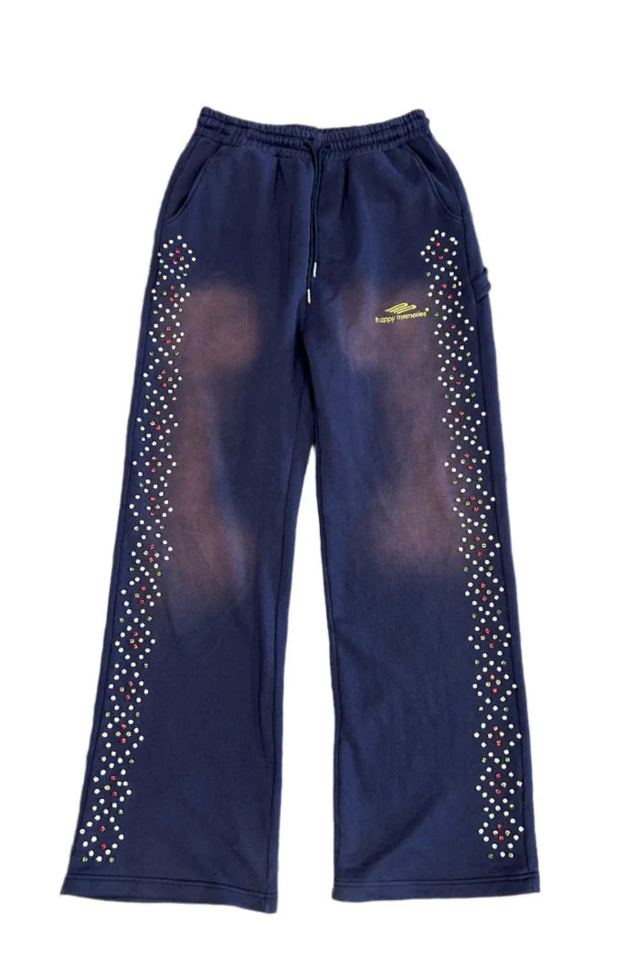 Happy Memories Don't Die HMDD Crystal Sweatpants Navy