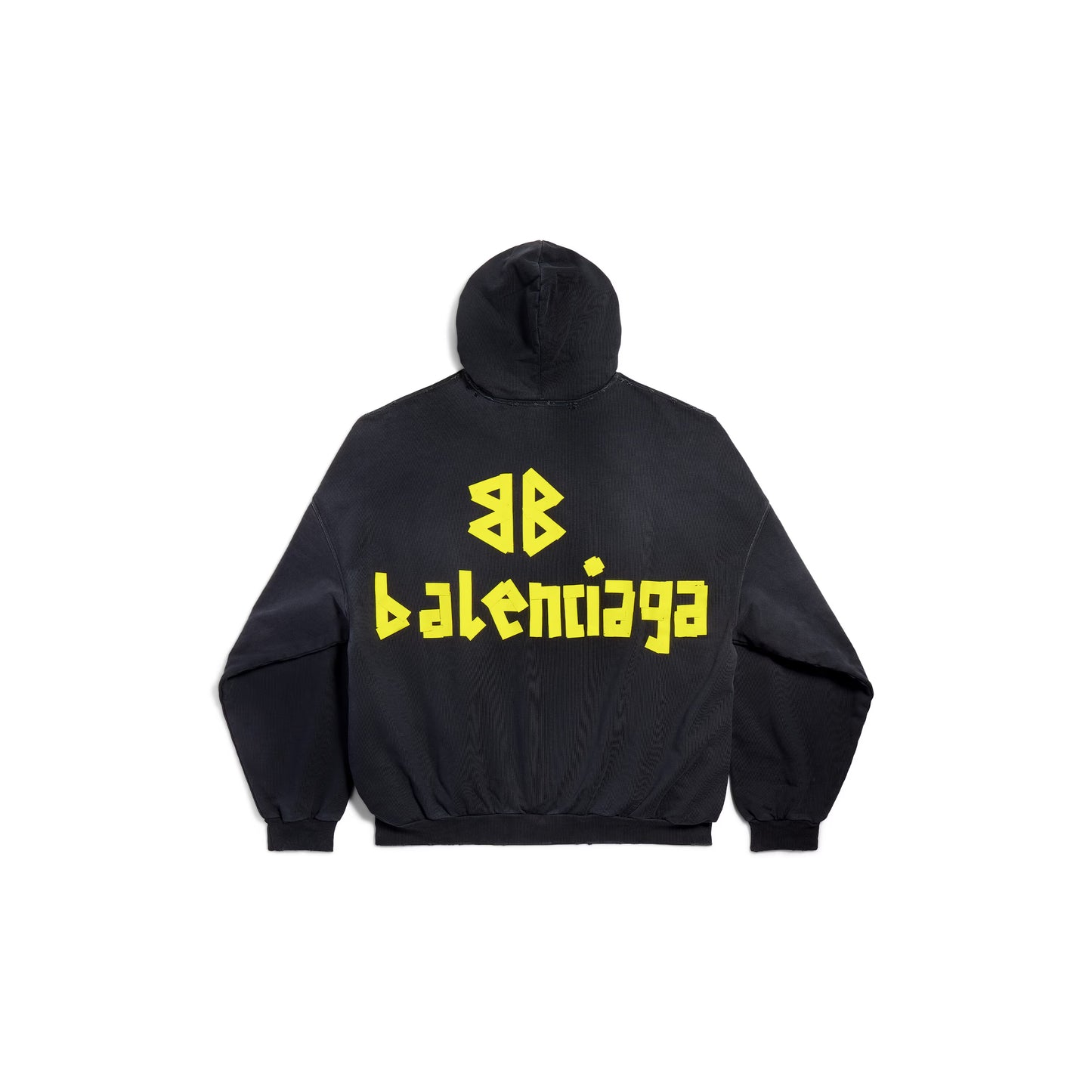 Balenciaga Tape Type Ripped Pocket Hoodie Black