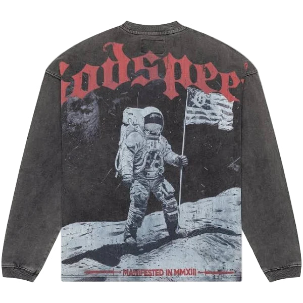 Godspeed Apollo 11 Long Sleeve T-Shirt Washed Black
