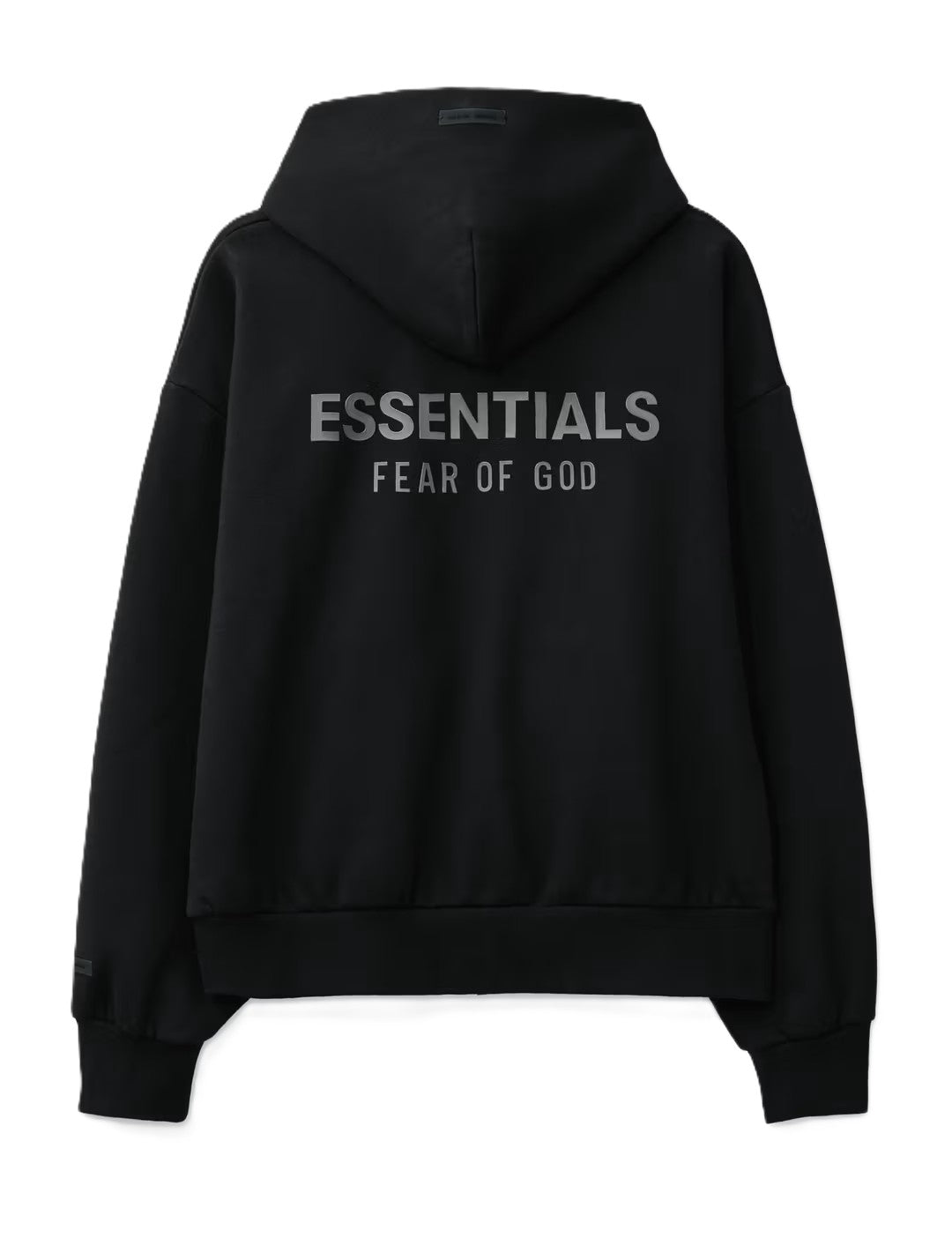 Fear Of God Essentials Classic Fit Fleece Zip Up Hoodie Jet Black