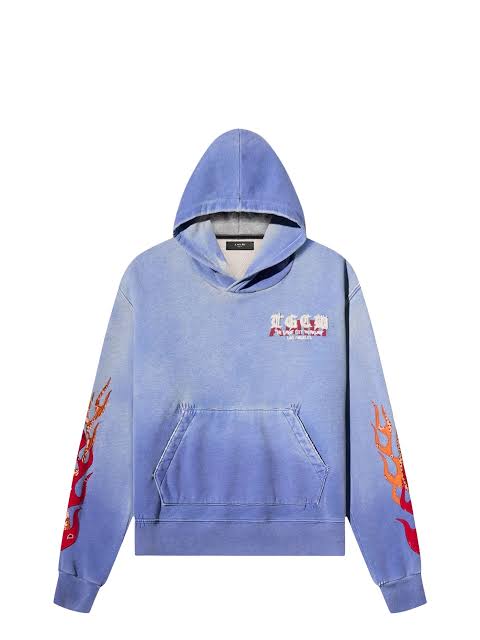 Amiri T.G.C.W. Flames Hoodie Blue