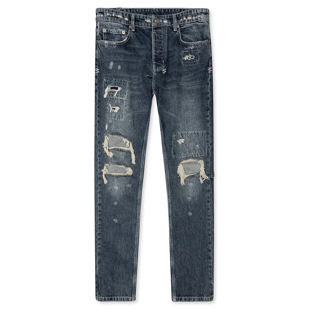 Ksubi Chitch Kulture Slim Fit Distressed Denim Jeans Indigo Wash