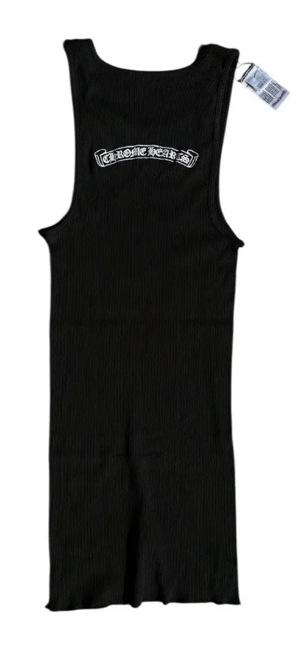 Chrome Hearts Neck Scroll Logo Tank Top Black