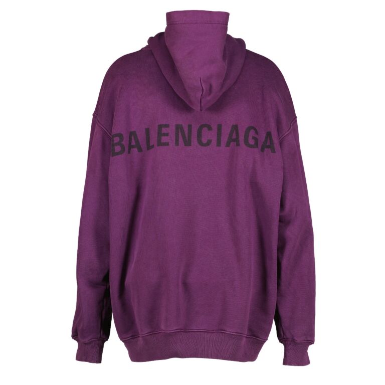 Balenciaga Purple Back Logo Hoodie