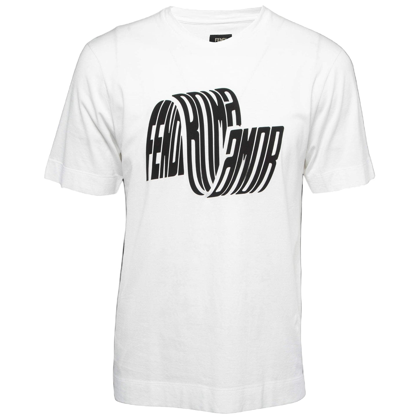 Fendi Roma Warp Logo T-Shirt White