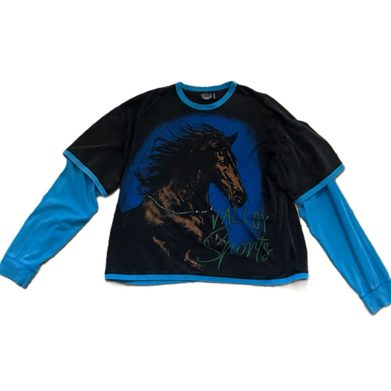 Vale Forever Derby Double Layered L/S T-Shirt Black Blue