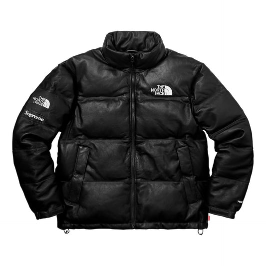 Supreme The North Face Leather Nuptse Jacket Black