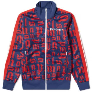 Palm Angels Letter Monogram Track Jacket Blue Red