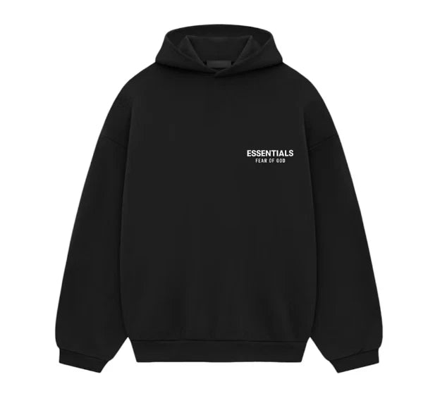 Fear of God Essentials Fleece Hoodie Black White
