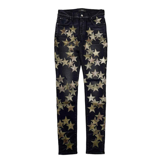 Amiri Chemist Camo Star Patch Jeans Black