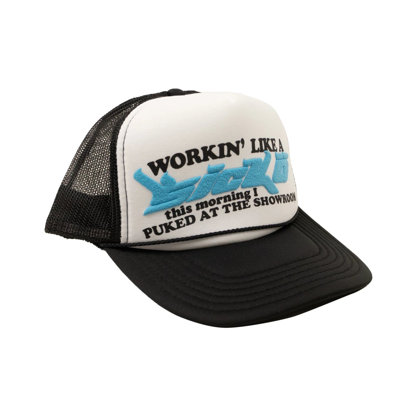 Sicko Laundry Trucker Hat Black White Light Blue