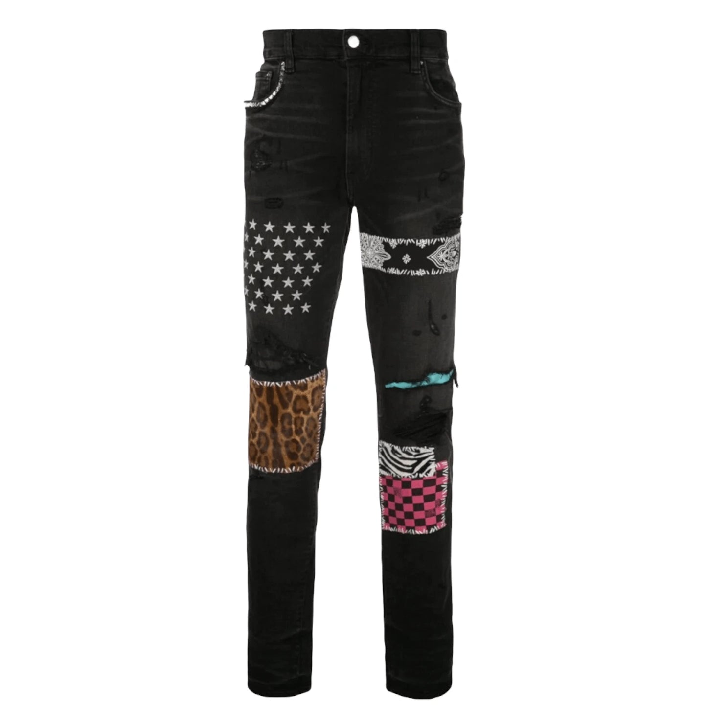 Amiri Art Patch Jeans Aged Black