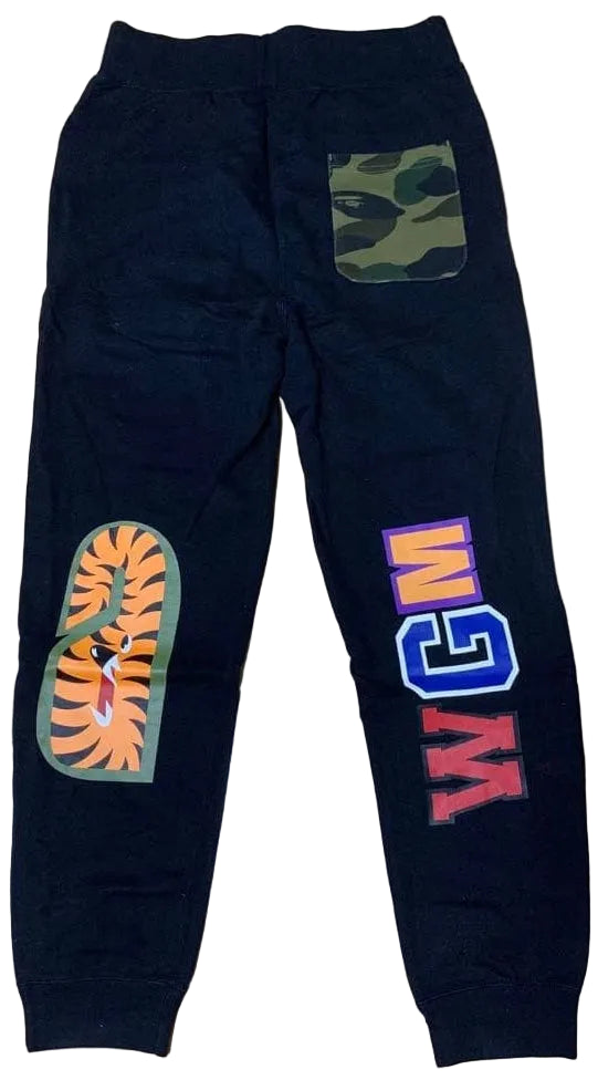 BAPE Shark WGM Camo Pocket Sweatpants Black