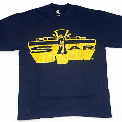 Hellstar Overseas Exclusive Jesus Emblem T-Shirt Navy Yellow