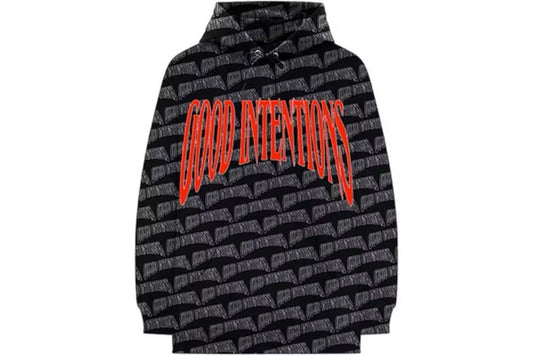 Vlone x Nav Good Intentions All Over Print Hoodie Black