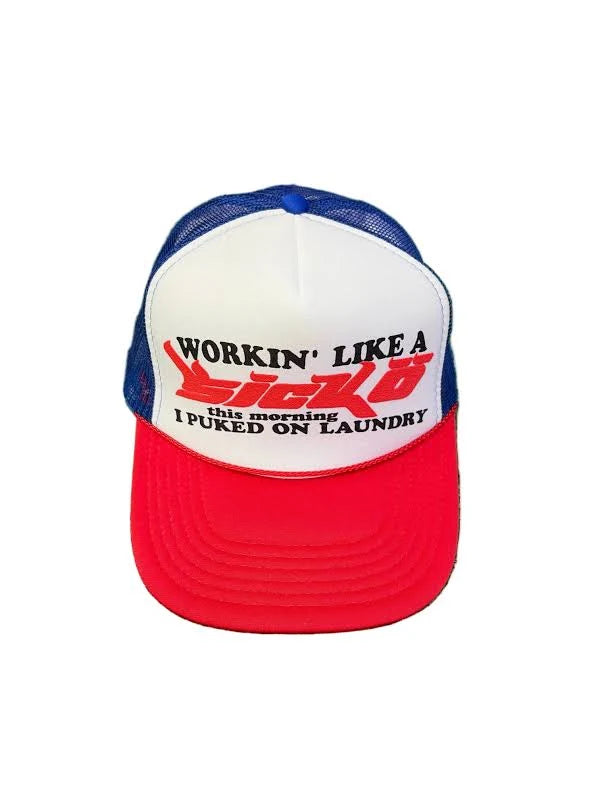 Sicko Laundry Trucker Hat Red White Blue