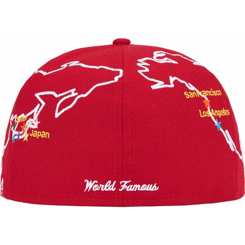 Supreme Worldwide Box Logo New Era Hat Red